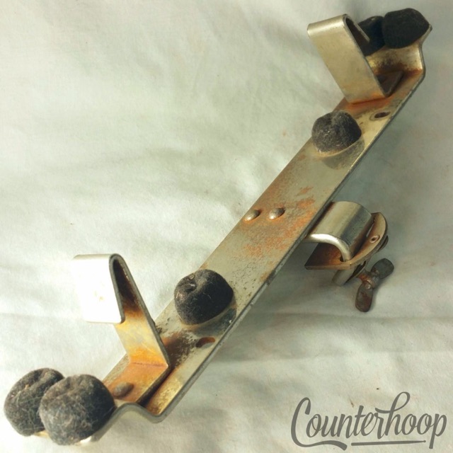 Ludwig 2x Cowbell + Wood-Block Mount Clamp-On Bass Drum Hoop Vintage 30s Nickel — main photograph