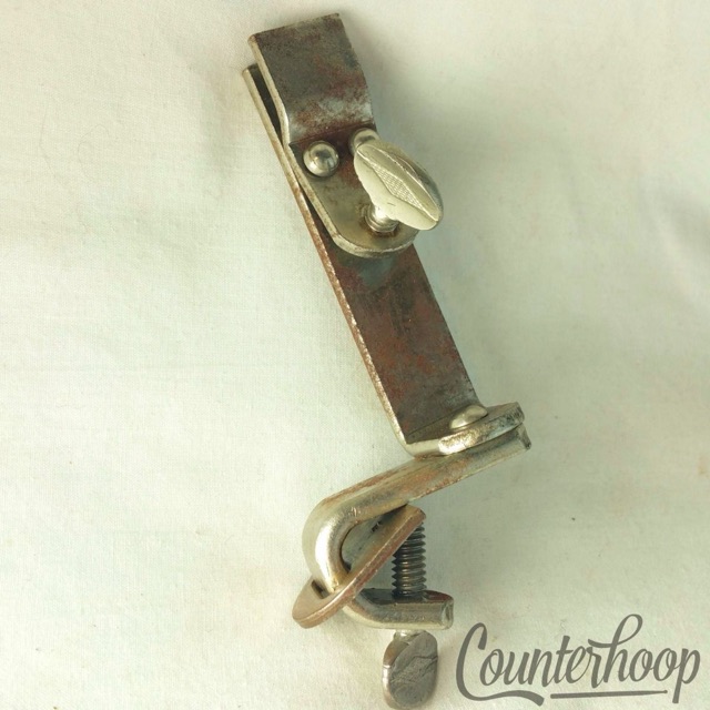 Ludwig Cowbell Mount Clamp-On Bass Drum Hoop Nickel Vintage 30s Early American* — main photograph