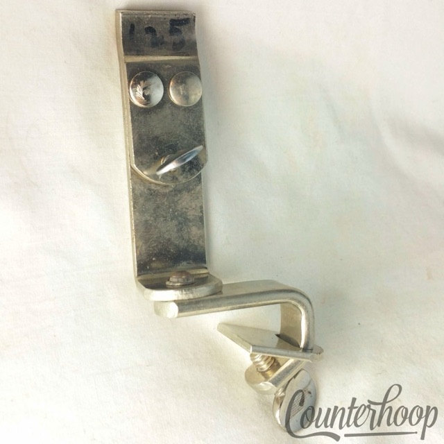 Ludwig Cowbell Mount Clamp-On Bass Drum Hoop 2-Riveted Nickel Vintage 30s VG++* — main photograph