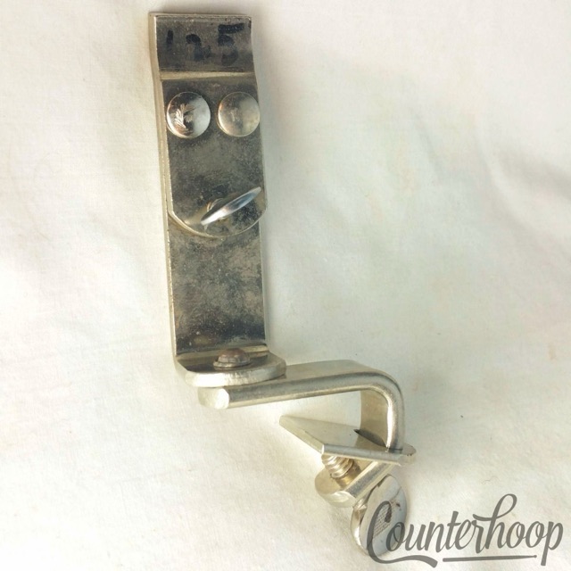 Ludwig Cowbell Mount Clamp-On Bass Drum Hoop 2-Riveted Nickel Vintage 30s VG++* — main photograph