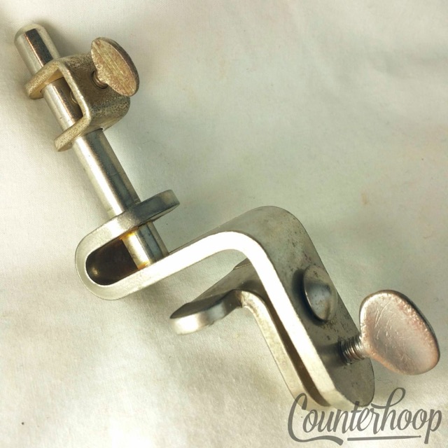 Ludwig Cowbell Mount Adjustable Height Clamp-On Bass Drum Hoop Nickel Vintage30s — main photograph