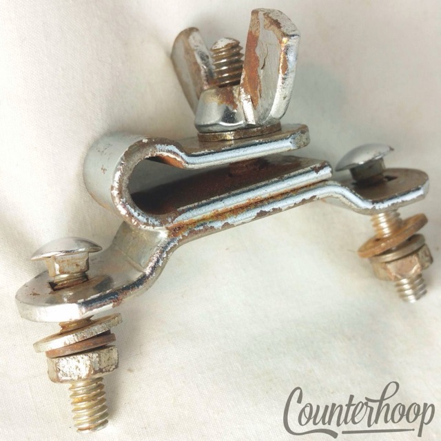Ludwig Bass Drum Mount Cymbal L-Arm Rod Receiver Chrome Vintage 50s-60s USA* — main photograph