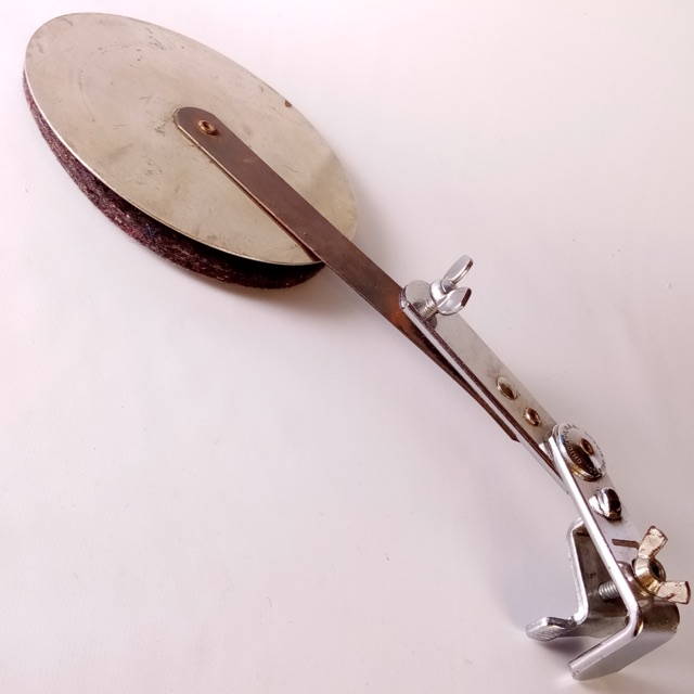 Ludwig External Muffler Clamp-On Bass Drum Hoop-Mount Chrome Block Logo 60s-70s — main photograph