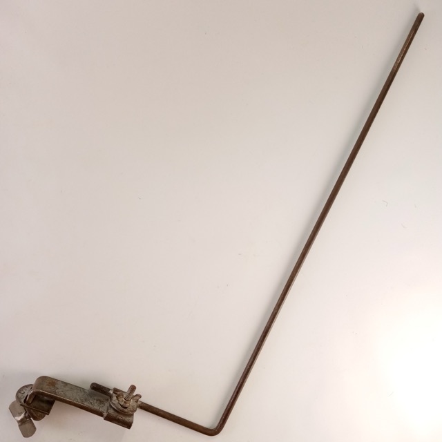 Ludwig Cymbal 1/4"Rod L-Arm Vintage 30s Nickel Clamp-On Bass Drum Hoop Mount USA — main photograph