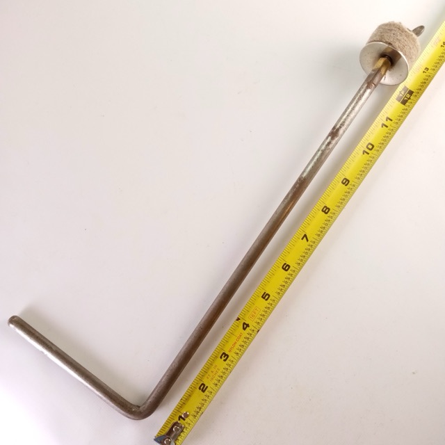 Leedy 3/8"x5"x13" Cymbal L-Arm Rod Nickel Vintage 50s Bass Drum Mount Holder USA — main photograph