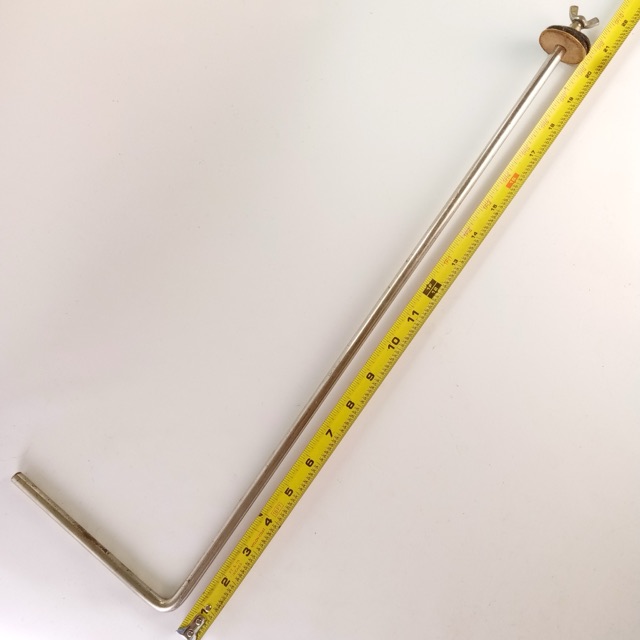 Ludwig 3/8x6"x21"Cymbal L-Arm Rod Nickel Vintage 50s Bass Drum Mount Holder WFL — main photograph