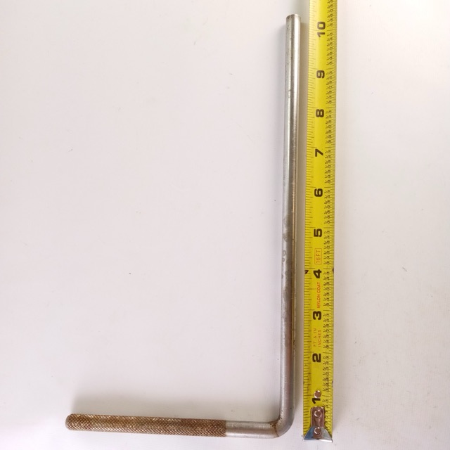 Slingerland 3/8x10.25"Cymbal L-Arm Rod Nickel Vintage 50s Bass Drum Mount Holder — main photograph