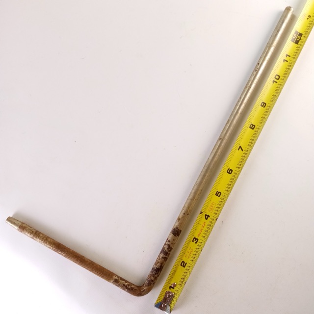 Ludwig/WFL 3/8x6.5x13"Cymbal L-Arm Rod Nickel Vintage 40s Bass Drum Mount Holder — main photograph