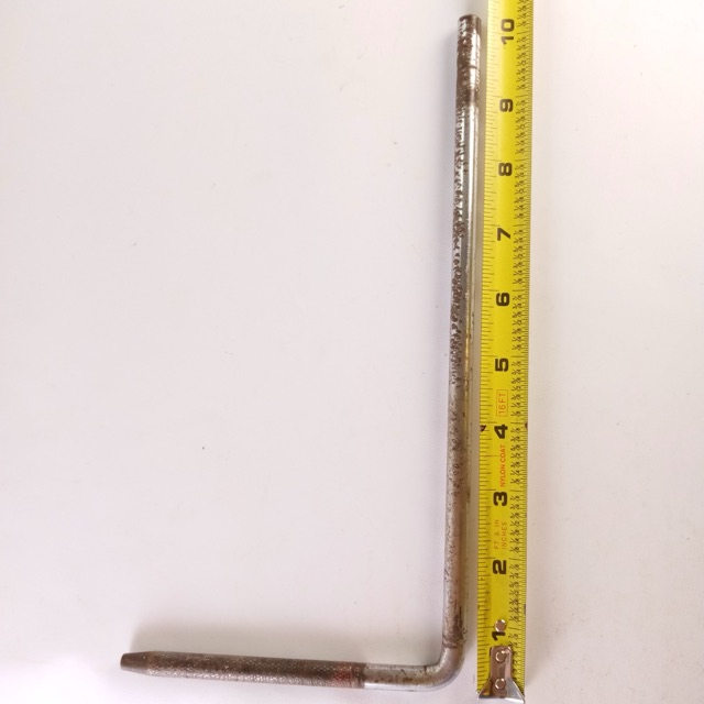 Ludwig 3/8x5.5x10"Cymbal L-Arm Rod Nickel Vintage 50-60s Bass Drum Mount Holder — main photograph