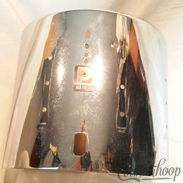 Premier 14x12"Marching Snare/Tom Drum Shell Chrome Aluminum Vintage 60s-70s — main photograph