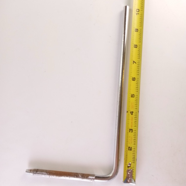 Ludwig 3/8x5.25x10"Cymbal L-Arm Rod Chrome Bass Drum Post-1967 Straight Knurling — main photograph
