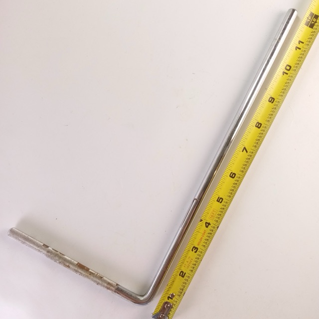 Diamond Knurling 3/8x6"x12"Cymbal L-Arm Rod Chrome Bass Drum Mount Holder Japan? — main photograph