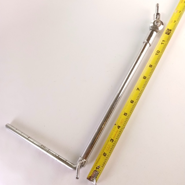 Premier 3/8x6.5"x14"Cymbal L-Arm Chrome Bass Drum Mount Holder Stand Vintage 70s — main photograph