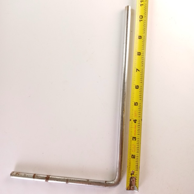 American 3/8x7x11"Cymbal L-Arm Rod Chrome Vintage 50s Bass Drum Mount Holder USA — main photograph
