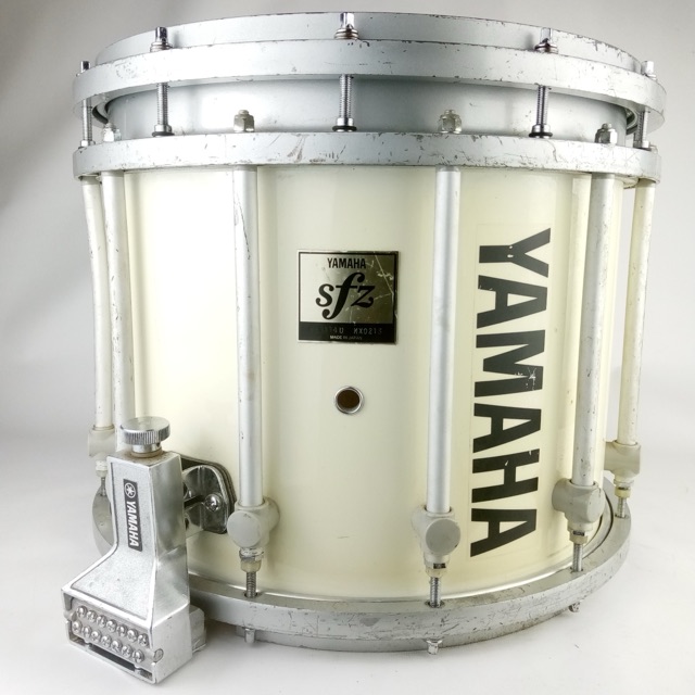 Yamaha 12x14"SFZ Marching Snare Drum Piano White Japan Die-Cast Rims/Hoops MS814 — main photograph