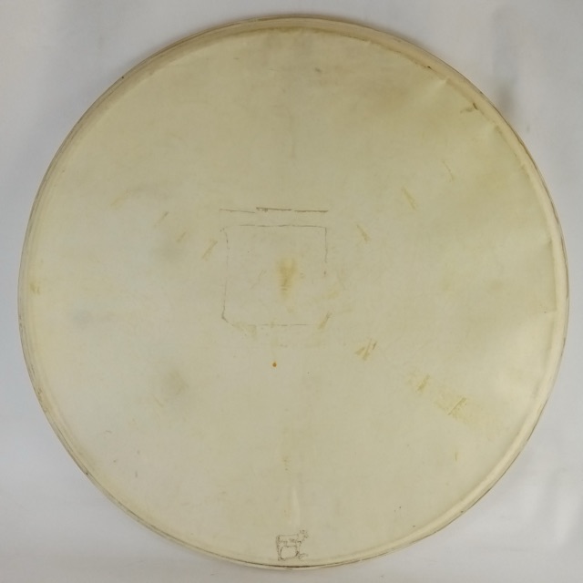 Ludwig 22" Calf Skin Whitecalf Batter/Resonant Bass Drum Head Vintage 40s USA — main photograph