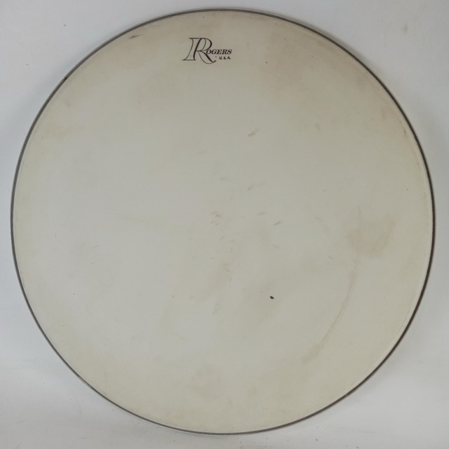 Rogers 18"White Coated Floor Tom Drum Head Big R Vintage70s Fullerton,CA Era USA — main photograph