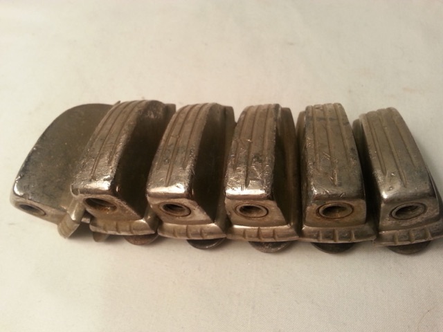 Ludwig 6x Tom/Snare Drum Lugs Classic Nickel 1 1/4"Vintage Short Swivel-Nut 50s — main photograph