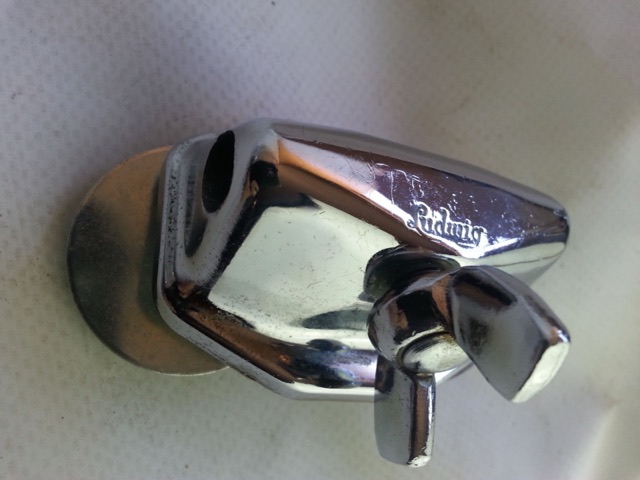 Ludwig 50s-60s Tom Drum /Bass Spur /Cymbal Arm Mount Vintage Chrome Wing-Screw — main photograph