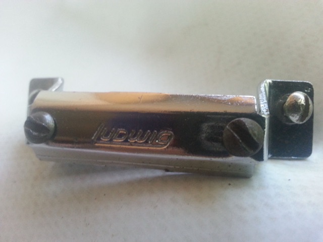 Ludwig Script Logo Butt Plate Snare Drum Hardware Chrome Vintage 60s-70s* — main photograph