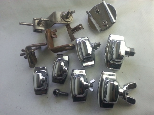 Ludwig Mounts Lot Vintage 30s-70s Classic Standard Chrome Nickel Clamp-On* — main photograph