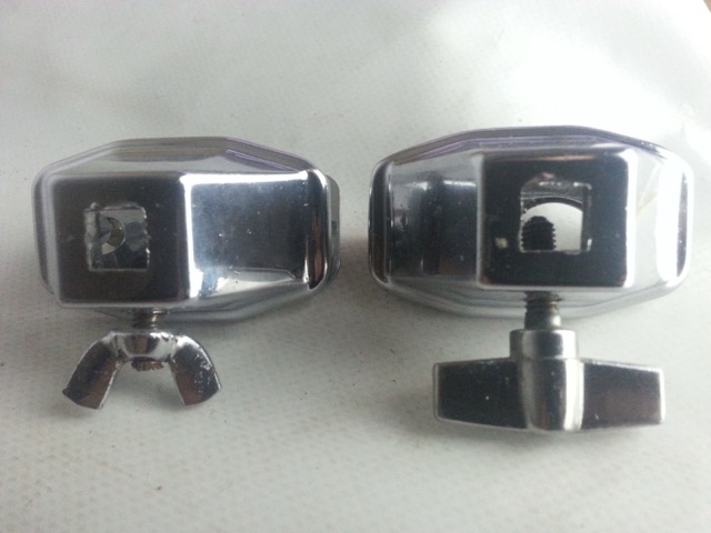 Ludwig Bass Drum Spur Mounts Set x2 Chrome Vintage 70s* — main photograph