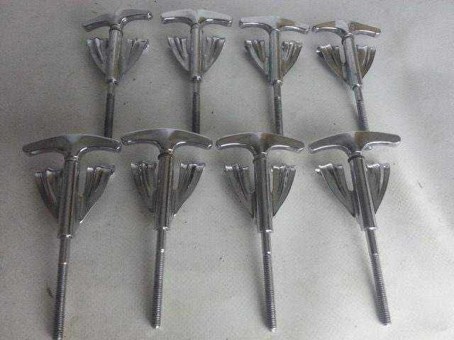 Ludwig 8x Bass Drum Tension T-Rods/Claws Classic Chrome Vintage 60s* — main photograph
