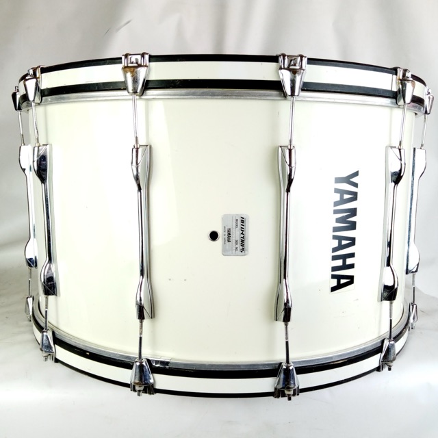 Yamaha Piano White 16x30" Bass Drum MB8130U Field Corps Model Japan Vintage 80s — main photograph