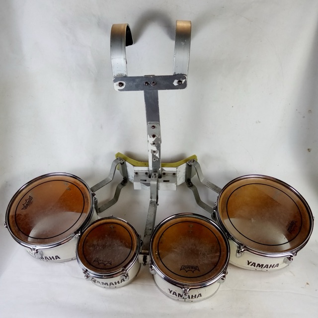 Slingerland 12,8,10,13"Marching Quad-Tom Drums Vintage 70s+Carrier Mount Harness — main photograph