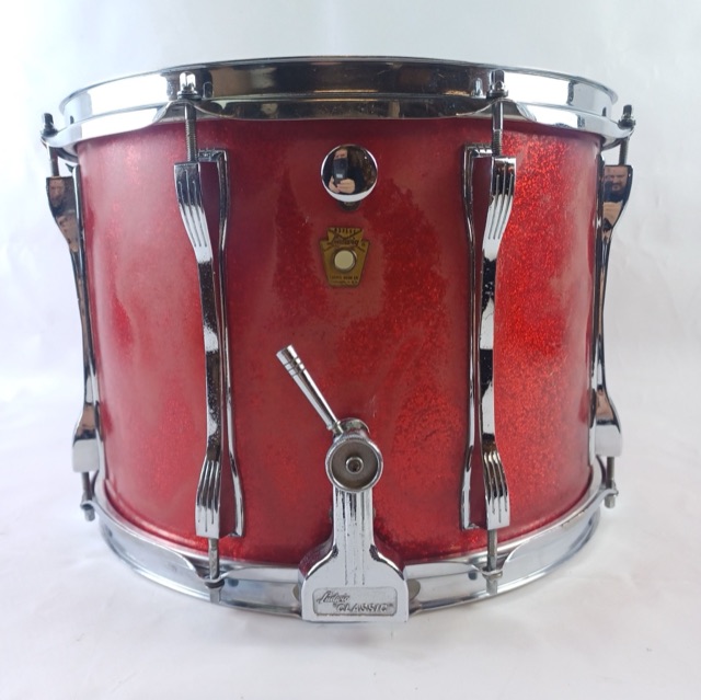 Ludwig 10x14"Red Sparkle Snare Drum Vintage69 Marching/Parade Buddy Rich Classic — main photograph