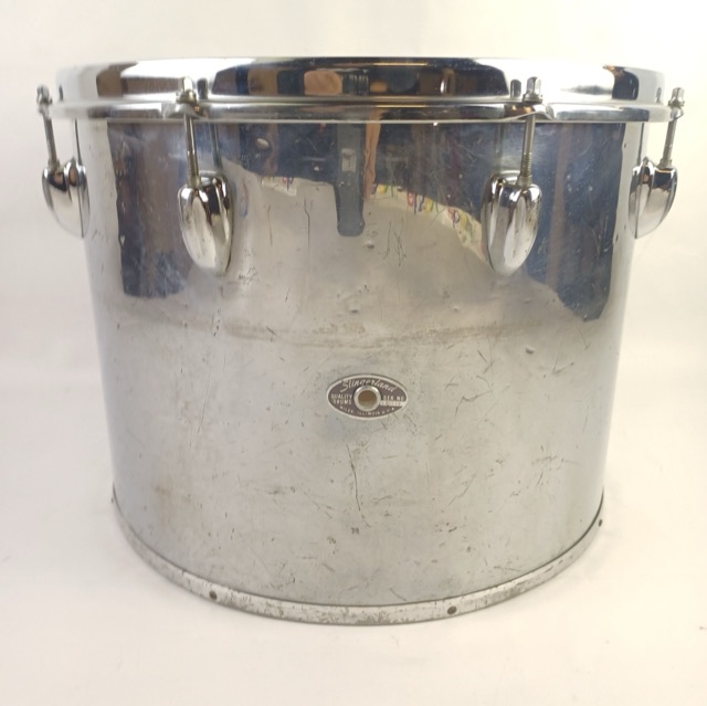 Slingerland 12x16" 3Ply Chrome Over Wood Concert Tom Drum 70s Marching Quad COW — main photograph
