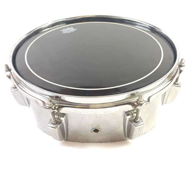 Ludwig 4x10x12"Chrome Over Wood Power Cut Blue/Olive Marching Trio Tom Drum COW — main photograph