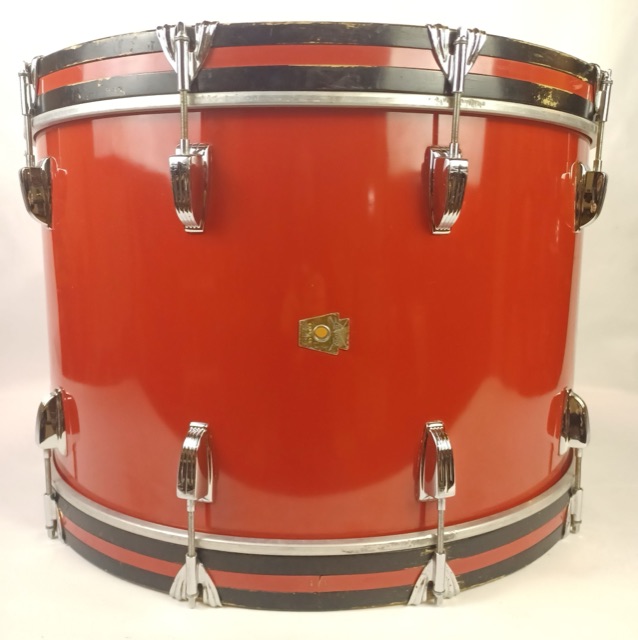 Ludwig 14x24" Red Cortex Virgin Bass Drum Monroe Keystone Maple Concert/Marching — main photograph
