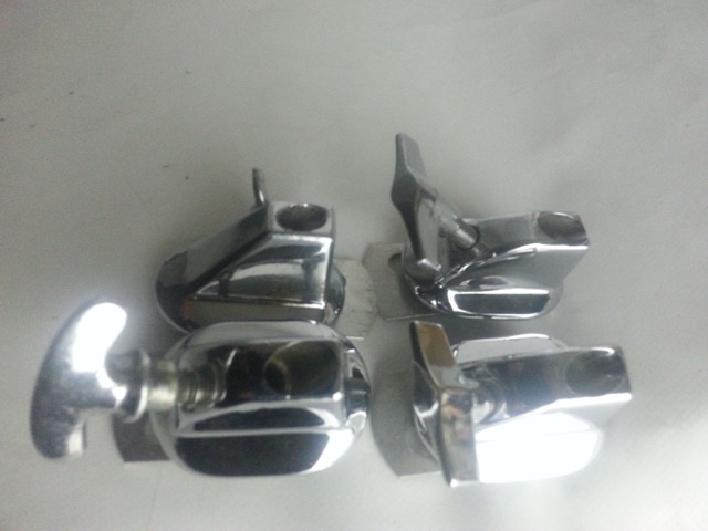 Slingerland 4x Bass Drum Spur Leg Mounts Chrome Vintage 60s Sound King Parts* — main photograph