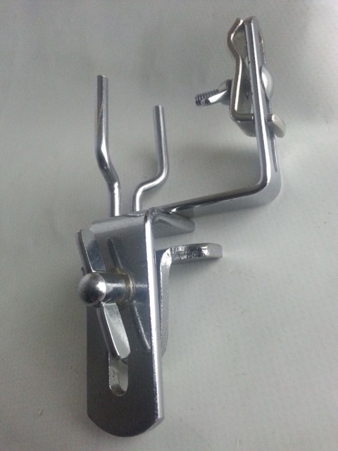Slingerland Cowbell+Wood Block Clamp-On Mount Chrome Vintage 60s Chicago* — main photograph