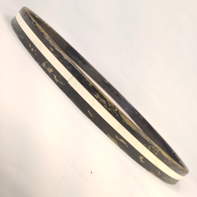 Ludwig 22"White Cortex Bass Drum Hoop/Rim 1Ply Maple+Inlay Vintage70s Chicago US — main photograph
