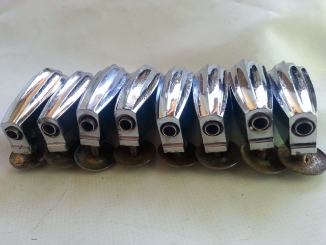 Slingerland 8x Bass Drum Lugs Chrome Beavertail Radio King Vintage 40s EXC* — main photograph