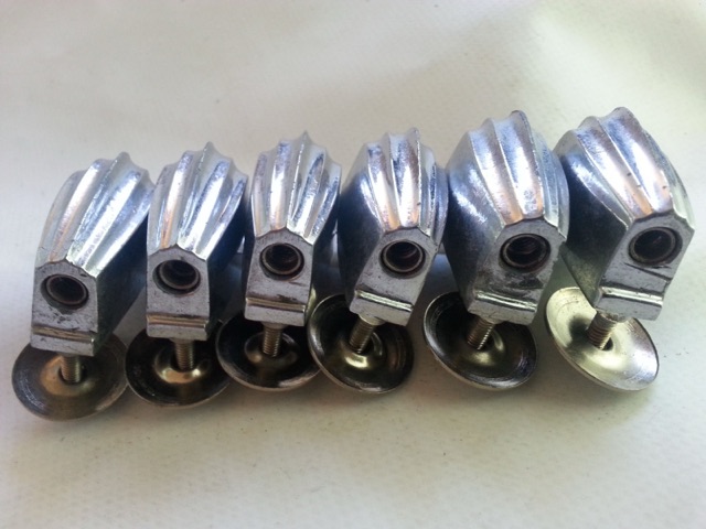 Slingerland 6x Tom/Snare Drum Lugs Chrome Beavertail Radio King Vintage 40s EXC — main photograph