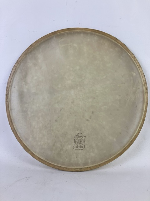 Leedy Super Uka Transparent Snare Resonant 12"Calf Skin Slunk Drum Head 30s EXC — main photograph