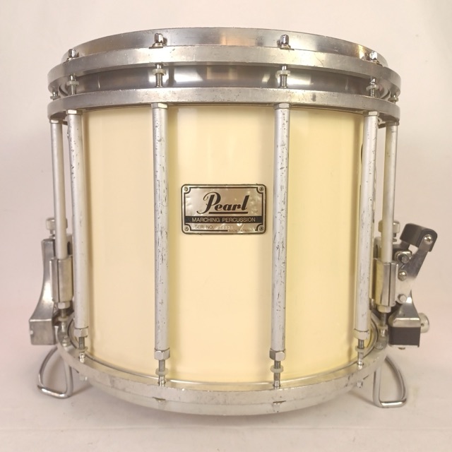 Pearl 12x14"FFX Championship Maple Marching Snare Drum White Free Floating 12Lug — main photograph