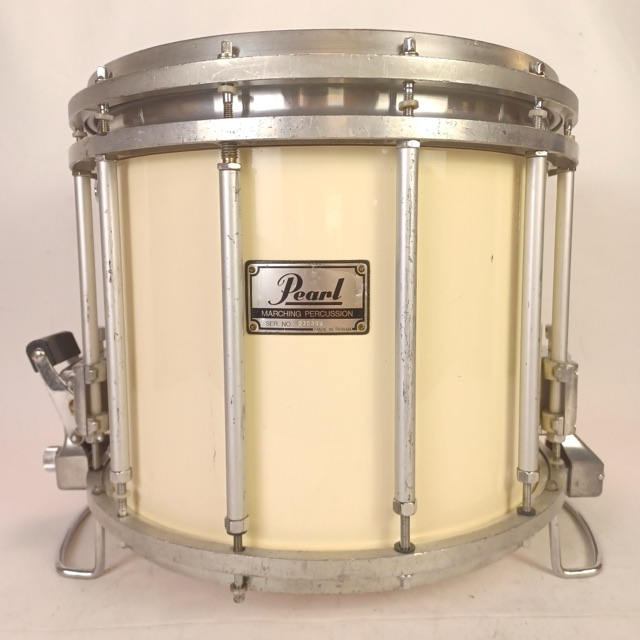 Pearl 12x14"FFX Championship Maple Marching Snare Drum White Free Floating 12Lug — main photograph