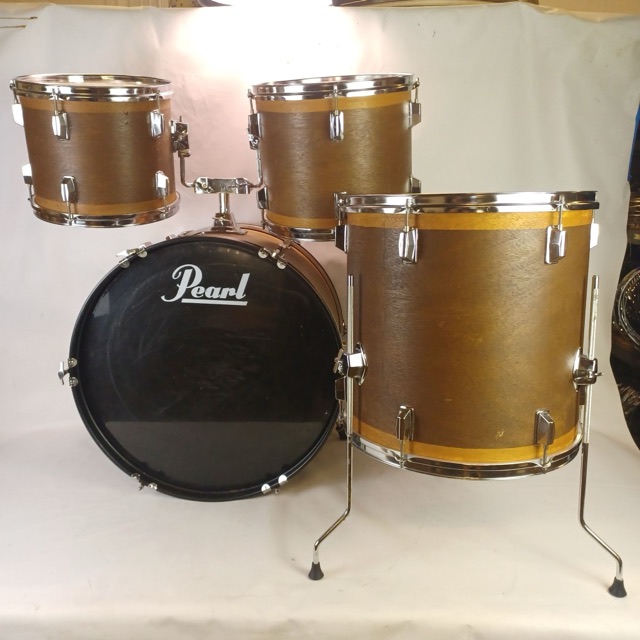 Pearl 14x22,10x12,11x13,16x16 Mahogany Drum Set Chrome Complete Double-Tom Mount — main photograph