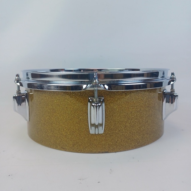 Rogers 4.5x12" Gold Sparkle Concert Tom Drum 6Ply Keller Shell +Beavertail Lugs — main photograph