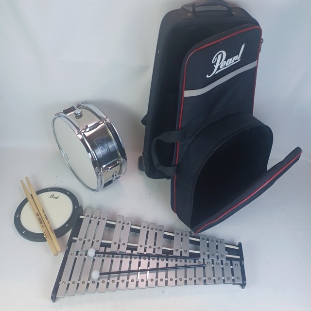 Pearl Educational 5x13"Snare Drum+Xylophone Bell Kit Rolling Storage Case+Sticks — main photograph