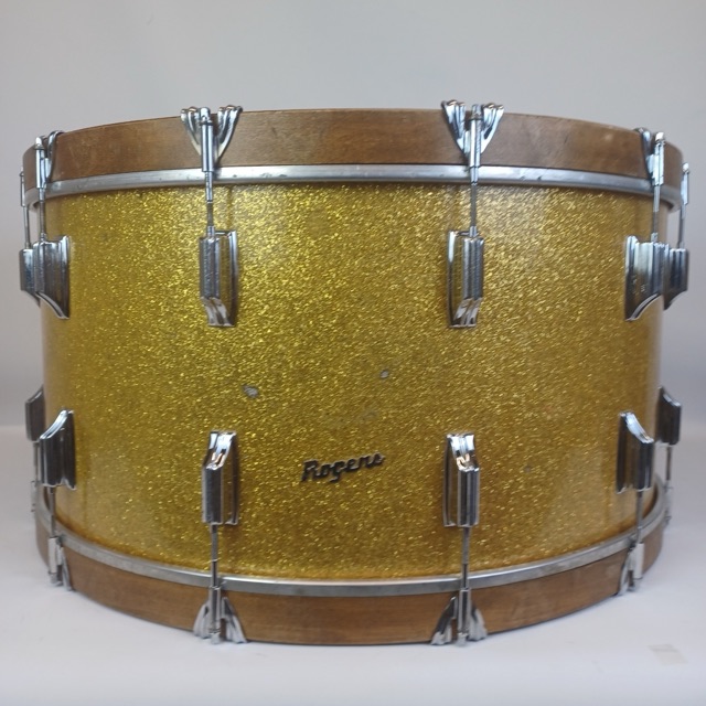 Rogers 14x28"Dayton Holiday Bass Drum Virgin Gold Sparkle 60s Pre-Powertone Ohio — main photograph
