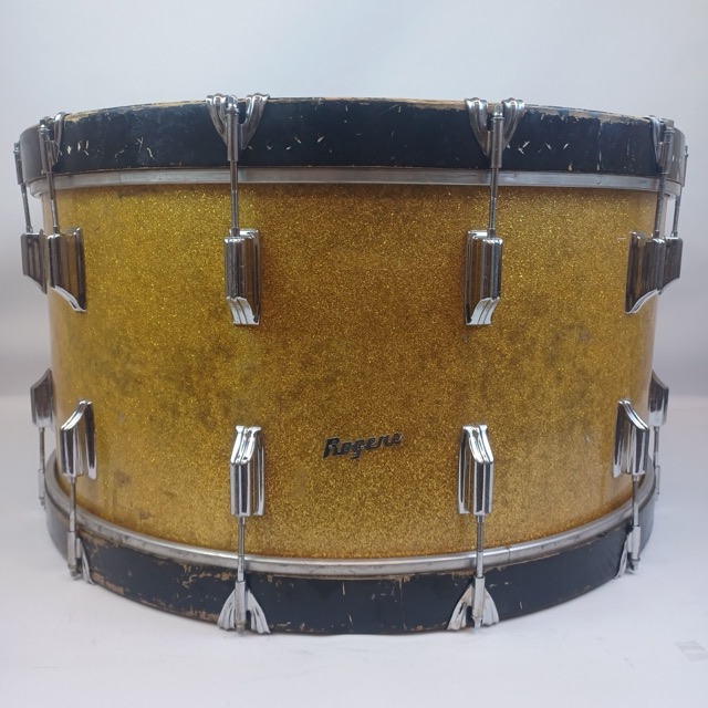 Rogers 60s 14x28"Dayton Holiday Bass Drum Virgin Gold Sparkle Pre-Powertone Ohio — main photograph