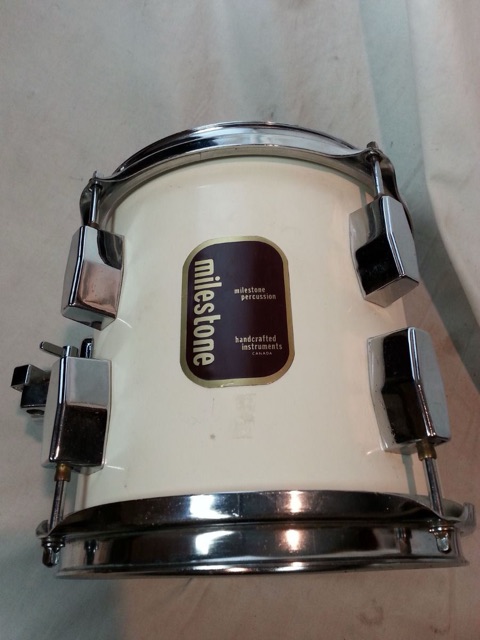 Milestone 8"x8" Rack Tom Drum Fiberglass/White Handcrafted Canada Tempus 70s* — main photograph