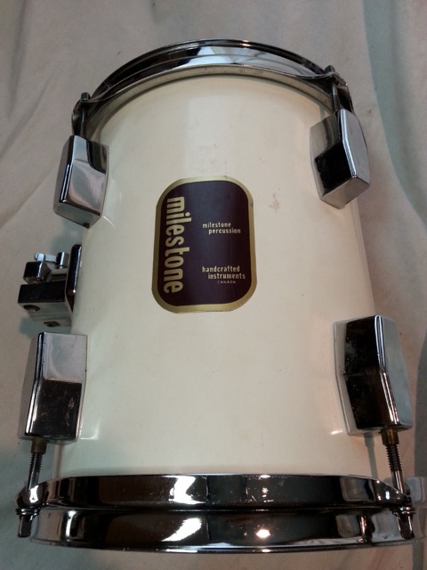 Milestone 8"x10"Rack Tom Drum Fiberglass/White Handcrafted Canada Tempus 70s* — main photograph