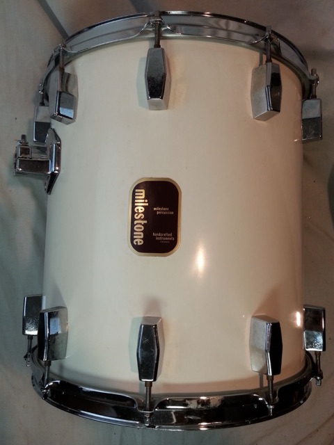 Milestone 14x13"Rack Tom Drum Fiberglass/White Handcrafted Canada Tempus 70s* — main photograph