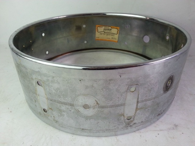 Gretsch 4160 Snare Drum Shell Brass 14x5"Vintage 60s Chrome RB Era Paper Label* — main photograph